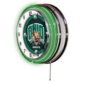 Ohio University Double Neon Ring, Logo Clock by Holland Bar Stool Company, ClkUnivOH