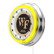 Wake Forest Double Neon Ring, Logo Clock by Holland Bar Stool Company, ClkWakeFr