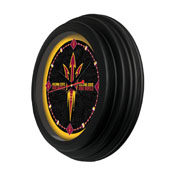 Arizona State University 15" Traditional Wall Clock (Pitchfork) by Holland Bar Stool Co., ClkNL15BKArizSt-F