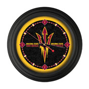 Arizona State University 15" Traditional Wall Clock (Pitchfork) by Holland Bar Stool Co., ClkNL15BKArizSt-F