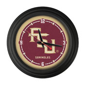 Florida State 15" (Head) Traditional Wall Clock by Holland Bar Stool Co., ClkNL15BKFlorSt-FS