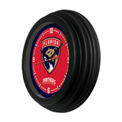 Florida Panthers 15" Traditional Wall Clock by Holland Bar Stool Co., ClkNL15BKFlaPan
