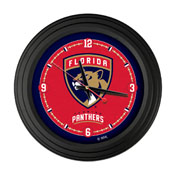 Florida Panthers 15" Traditional Wall Clock by Holland Bar Stool Co., ClkNL15BKFlaPan