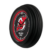 New Jersey Devils 15" Traditional Wall Clock by Holland Bar Stool Co., ClkNL15BKNJDevl