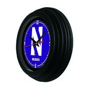 Northwestern University 15" Traditional Wall Clock by Holland Bar Stool Co., ClkNL15BKNthwst
