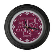 Texas A&M 15" Traditional Wall Clock by Holland Bar Stool Co., ClkNL15BKTexA-M