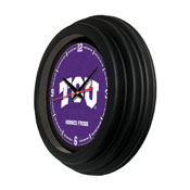 Texas Christian University 15" Traditional Wall Clock by Holland Bar Stool Co., ClkNL15BKTexChr