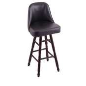 Grizzly Swivel Stool with Turned Maple Legs, Dark Cherry Finish