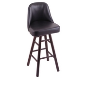 Grizzly Swivel Stool with Smooth Oak Legs, Dark Cherry Finish