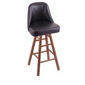Grizzly Swivel Stool with Smooth Oak Legs, Medium Finish