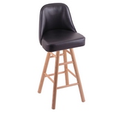 Grizzly Swivel Stool with Smooth Oak Legs, Natural Finish