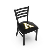 L00418 Black Wrinkle Appalachian State Stationary Chair with Ladder Style Back by Holland Bar Stool Co., L00418AppStU