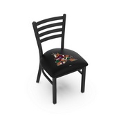 L00418 Black Wrinkle Arizona Coyotes Stationary Chair with Ladder Style Back by Holland Bar Stool Co., L00418AriCoy
