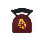 L00418 Black Wrinkle Arizona State Stationary Chair with Ladder Style Back and Sparky Logo by Holland Bar Stool Co., L00418ArizSt-S