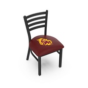 L00418 Black Wrinkle Arizona State Stationary Chair with Ladder Style Back and Sparky Logo by Holland Bar Stool Co., L00418ArizSt-S