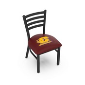 L00418 Black Wrinkle Central Michigan Stationary Chair with Ladder Style Back by Holland Bar Stool Co., L00418CenMic