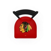 L00418 Black Wrinkle Chicago Blackhawks Stationary Chair with Ladder Style Back by Holland Bar Stool Co. - Red, L00418ChiHwk-R