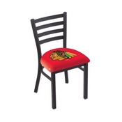 L00418 Black Wrinkle Chicago Blackhawks Stationary Chair with Ladder Style Back by Holland Bar Stool Co. - Red, L00418ChiHwk-R