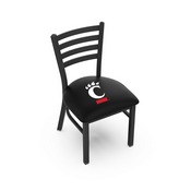 L00418 Black Wrinkle Cincinnati Stationary Chair with Ladder Style Back by Holland Bar Stool Co., L00418Cincin