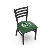 L00418 Black Wrinkle Colorado State Stationary Chair with Ladder Style Back by Holland Bar Stool Co., L00418ColoSt