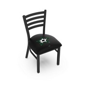L00418 Black Wrinkle Dallas Stars Stationary Chair with Ladder Style Back by Holland Bar Stool Co., L00418DalSta