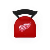 L00418 Black Wrinkle Detroit Red Wings Stationary Chair with Ladder Style Back by Holland Bar Stool Co., L00418DetRed