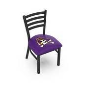 L00418 Black Wrinkle East Carolina Stationary Chair with Ladder Style Back by Holland Bar Stool Co., L00418Ecarol