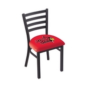 L00418 Black Wrinkle Illinois State Stationary Chair with Ladder Style Back by Holland Bar Stool Co., L00418IllStU