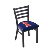 L00418 Black Wrinkle Illinois Stationary Chair with Ladder Style Back by Holland Bar Stool Co., L00418IlliniU