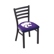 L00418 Black Wrinkle Kansas State Stationary Chair with Ladder Style Back by Holland Bar Stool Co., L00418KnsasS