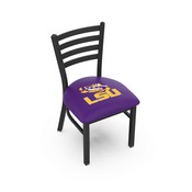 L00418 Black Wrinkle Louisiana State Stationary Chair with Ladder Style Back by Holland Bar Stool Co., L00418LaStUn