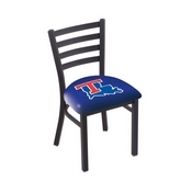 L00418 Black Wrinkle Louisiana Tech Stationary Chair with Ladder Style Back by Holland Bar Stool Co., L00418LaTech