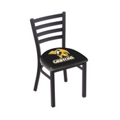 L00418 Black Wrinkle Missouri Western State Stationary Chair with Ladder Style Back by Holland Bar Stool Co., L00418MOWSt