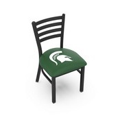 L00418 Black Wrinkle Michigan State Stationary Chair with Ladder Style Back by Holland Bar Stool Co., L00418MichSt
