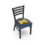 L00418 Black Wrinkle Michigan Stationary Chair with Ladder Style Back by Holland Bar Stool Co., L00418MichUn
