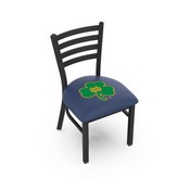 L00418 Black Wrinkle Notre Dame (Shamrock) Stationary Chair with Ladder Style Back by Holland Bar Stool Co., L00418ND-Shm