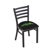 L00418 Black Wrinkle North Dakota State Stationary Chair with Ladder Style Back by Holland Bar Stool Co., AGS-L00418NDakSt