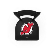 L00418 Black Wrinkle New Jersey Devils Stationary Chair with Ladder Style Back by Holland Bar Stool Co., L00418NJDevl