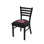 L00418 Black Wrinkle New Jersey Devils Stationary Chair with Ladder Style Back by Holland Bar Stool Co., L00418NJDevl