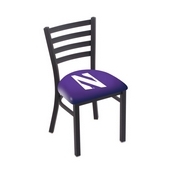 L00418 Black Wrinkle Northwestern Stationary Chair with Ladder Style Back by Holland Bar Stool Co., L00418Nthwst