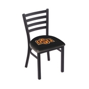 L00418 Black Wrinkle Oklahoma State Stationary Chair with Ladder Style Back by Holland Bar Stool Co., L00418OKStUn