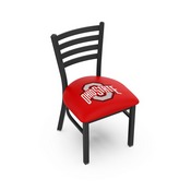 L00418 Black Wrinkle Ohio State Stationary Chair with Ladder Style Back by Holland Bar Stool Co., L00418OhioSt