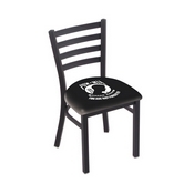 L00418 Black Wrinkle POW/MIA Stationary Chair with Ladder Style Back by Holland Bar Stool Co., L00418POWMIA