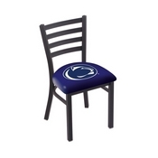 L00418 Black Wrinkle Penn State Stationary Chair with Ladder Style Back by Holland Bar Stool Co., L00418PennSt