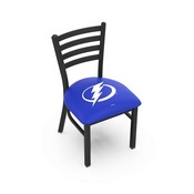 L00418 Black Wrinkle Tampa Bay Lightning Stationary Chair with Ladder Style Back by Holland Bar Stool Co., L00418TBLght