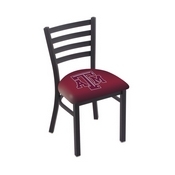 L00418 Black Wrinkle Texas A&M Stationary Chair with Ladder Style Back by Holland Bar Stool Co., L00418TexA-M
