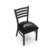L00418 Black Wrinkle Western Michigan Stationary Chair with Ladder Style Back by Holland Bar Stool Co., L00418WestMI