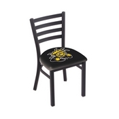 L00418 Black Wrinkle Wichita State Stationary Chair with Ladder Style Back by Holland Bar Stool Co., L00418WichSt