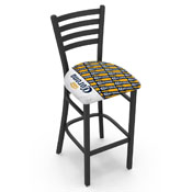 L004 Corona (YwBtlPtrn) Stationary Stool with Black Wrinkle Finish by Holland Bar Stool Co.