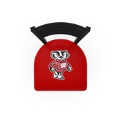 L004 Wisconsin "Badger" 25" Stationary Counter Stool with Black Wrinkle Finish, L00425WI-Bdg